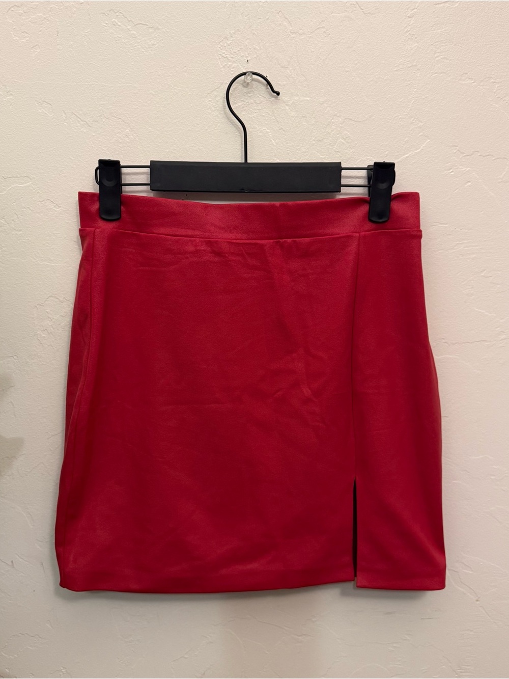 New Inlyric Size Small Red Mini Skirt Front Slit Red Brand New With Tags Stretch